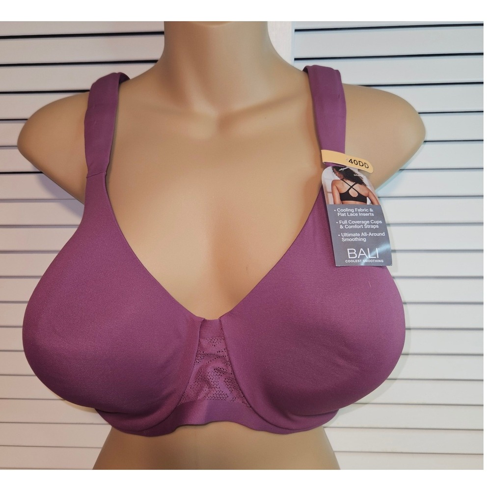 Bali Coolest Smoothing Full Coverage Bra Purple 40DD DF4580 NWT